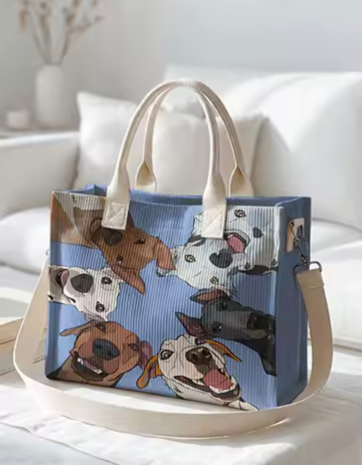 SoftDog Blue Pup Bag front view
