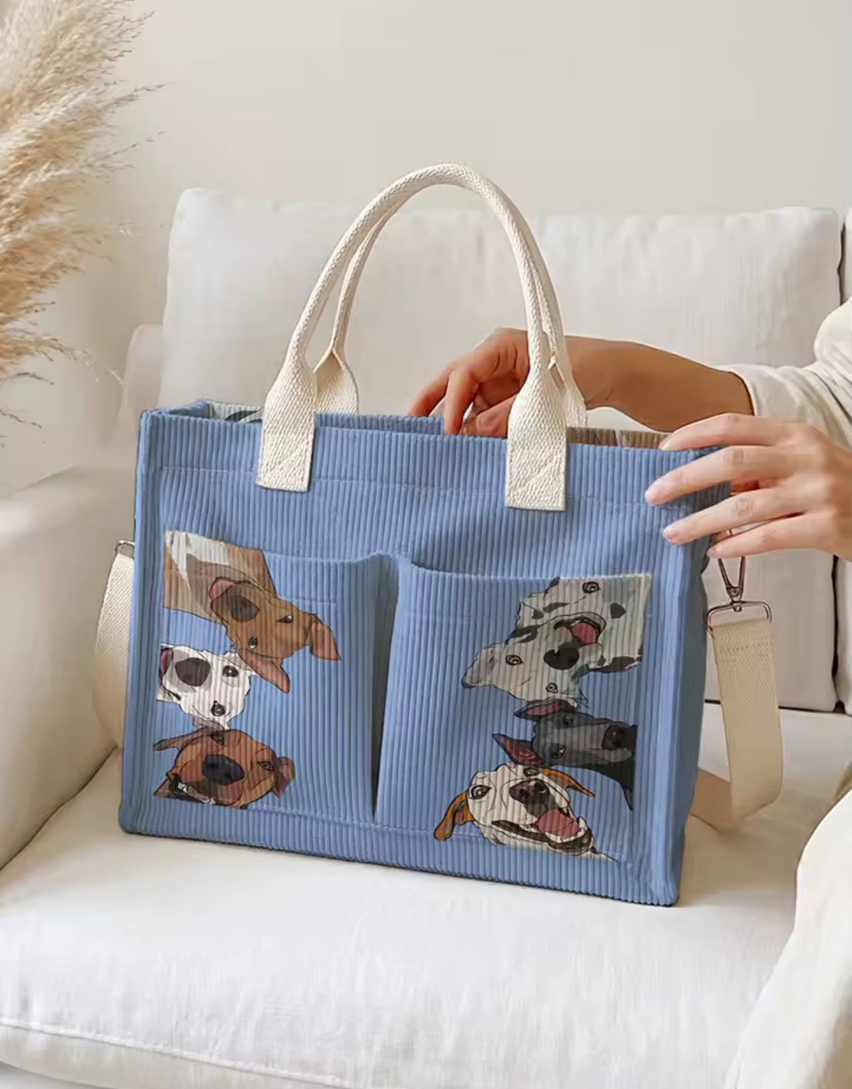 SoftDog Blue Pup Bag lifestyle view