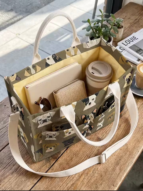 SoftDog Olive Pup Bag interior storage view