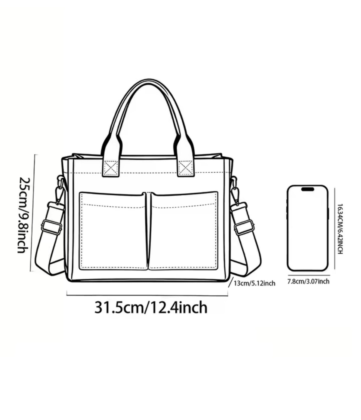 SoftDog Olive Pup Bag size guide