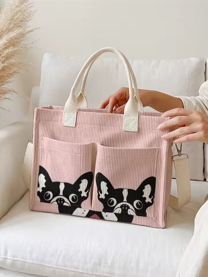 SoftDog pink dog bag lifestyle view